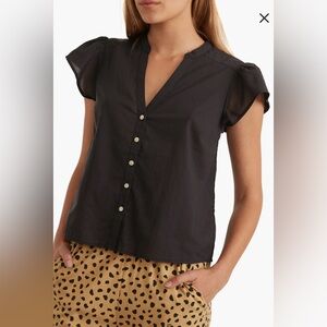 Marine Layer Black Flutter Sleeve Top size  Small